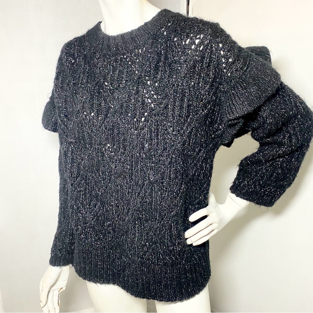 Women’s Moonlit shimmer, mystic ruffle knit sweater